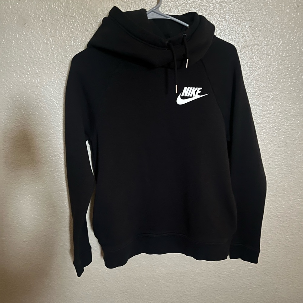 Nike Black Hoodie with White Swoosh